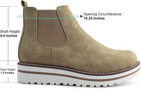 JABASIC Womens Chelsea Elastic Ankle Boots Waterproof Flat Boots in Saudi Arabia