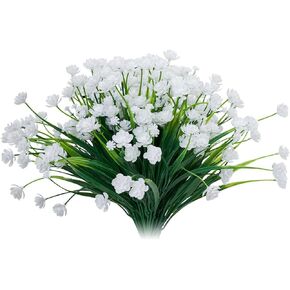20 Bundles of Artificial Plants, Outdoor Artificial Flowers, Artificial Plants Anti-Ultraviolet False Flowers, Green Leaf shrubs, False Flowers Decorate (Blue&Green, 20 bundles) in Saudi Arabia