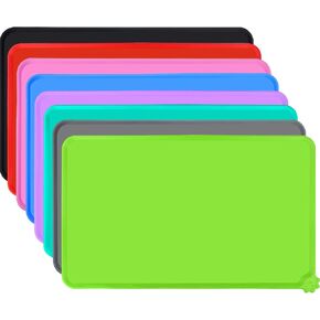 Joytale Dog Cat Food Mat, 18.5" x 12" Silicone Waterproof Pet Bowl Mat for Kitten and Doggie, Non Slip Pet Bowl Mats Placemats,Green in Kuwait