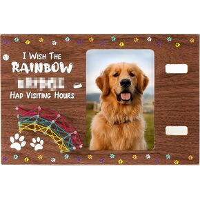 إطار صورة خشبي تذكاري للحيوانات الأليفة من Xqumoi مع تصميم ياقة، مقاس 10.16 سم × 15.24 سم، أتمنى أن يكون قوس قزح قد زار ساعات إطار الصورة مع سلسلة فنية ثلاثية الأبعاد لقوس قزح تذكارًا للحيوانات الأليفة، هدايا تذكارية لتعاطف فقدان الحيوانات الأليفة in Kuwait