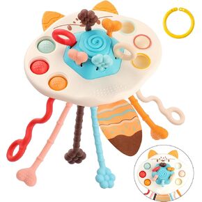 BEBOAN Montessori Pull String Toys Food Grade Silicone Sensory Pulling Toys for Babies 6-12 Months, Airplane Travel Car Stroller Activity Toy Gift for Toddlers Boys Girls 1 2 3 Year Old (Fox Shaped) in Kuwait