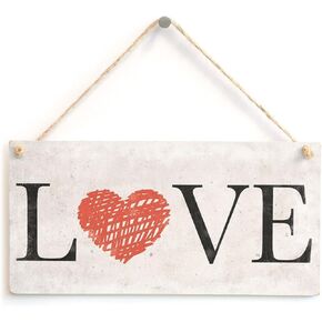 Meijiafei Love - Romantic Anniversary/Valentines Home Accessory Gift Sign Love Heart Design 10"x5"