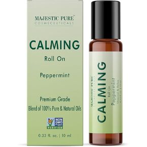 Majestic Pure HeadEase Essential Oil Roll On Blend | 100% Natural Premium Grade with Peppermint & Frankincense Oils | for Women & Men | 0.3 fl oz 10ml