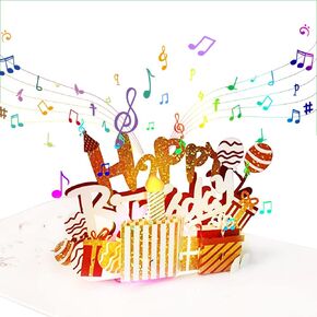 DMHZNB 3D Musical Birthday Card, LED Light and Play Happy Birthday Music Pop Up Card, Blowable LED Light Candle,Play Happy Birthday Music, in Saudi Arabia