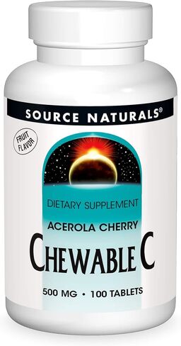 Source Naturals Chewable C, Acerola Cherry 500 mg For Immune System Support - 100 Fruit Flavored Tablets in Saudi Arabia
