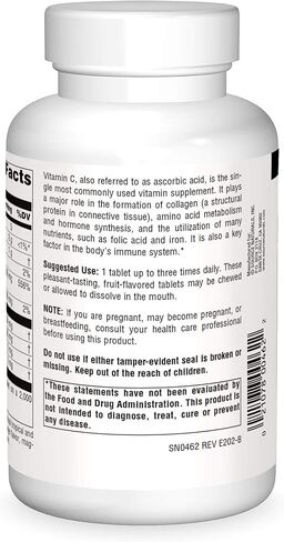 Source Naturals Chewable C, Acerola Cherry 500 mg For Immune System Support - 100 Fruit Flavored Tablets in Saudi Arabia