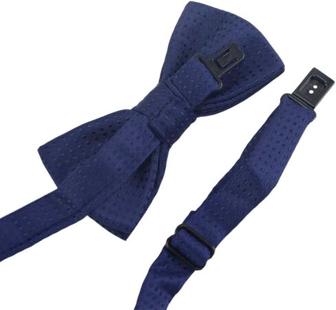 Dog or Cat Small Collar Bow Tie, Adjustable Puppy or Kitten Medium Neck Bowtie for Easter Wedding Birthday Gift D-D-T-1 (Navy Blue with Navy Blue Polka Dots) in Saudi Arabia