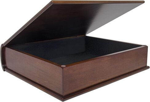 صندوق كنز خشبي حصري كبير من Arolly مع صندوق تذكارات مع قفل نحاسي - الأبعاد بالسنتيمترات 30.48 عرض 35.56 عمق 3.75 ارتفاع in Kuwait