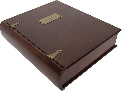 صندوق كنز خشبي حصري كبير من Arolly مع صندوق تذكارات مع قفل نحاسي - الأبعاد بالسنتيمترات 30.48 عرض 35.56 عمق 3.75 ارتفاع in Kuwait