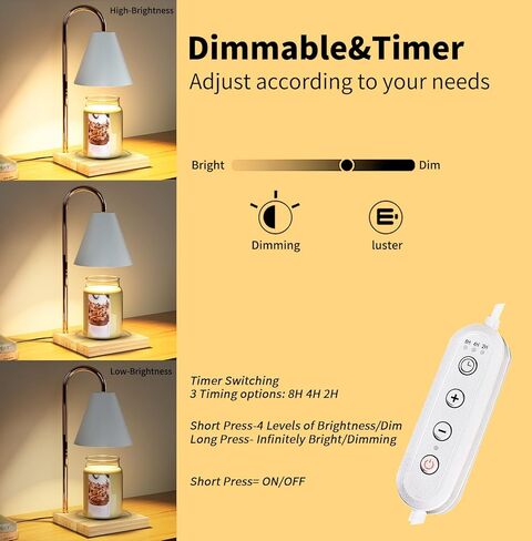 مصباح تدفئة الشموع، مصباح تدفئة كهربائي للشموع مع مؤقت، مصباح تدفئة شموع قابل للتعتيم لشموع الجرة مع لمبتين، مذيب كهربائي للرائحة، هدية للأم in Kuwait