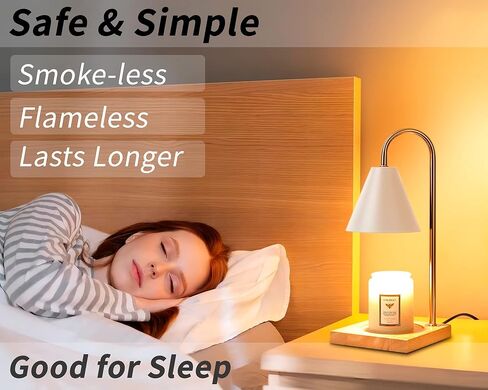 مصباح تدفئة الشموع، مصباح تدفئة كهربائي للشموع مع مؤقت، مصباح تدفئة شموع قابل للتعتيم لشموع الجرة مع لمبتين، مذيب كهربائي للرائحة، هدية للأم in Kuwait