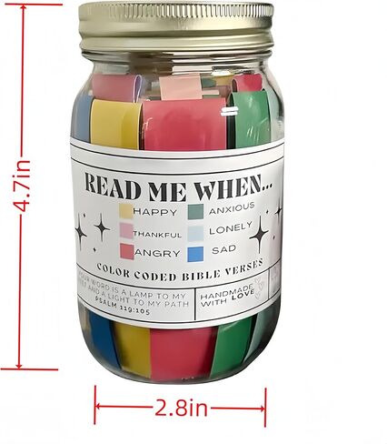 جرة FeBohao آيات الكتاب المقدس، جرة الكتاب المقدس للعواطف والمشاعر، بطاقات الصلاة آية الكتاب المقدس، مشفرة بالألوان، هدايا الجرار الزخرفية للنساء الرجال in Kuwait