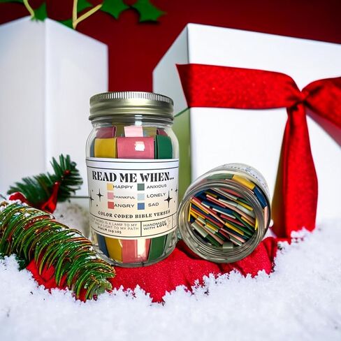 جرة FeBohao آيات الكتاب المقدس، جرة الكتاب المقدس للعواطف والمشاعر، بطاقات الصلاة آية الكتاب المقدس، مشفرة بالألوان، هدايا الجرار الزخرفية للنساء الرجال in Kuwait