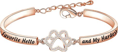 LQRI Pet Sympathy Gift Cat Dos Memorial You Were My Favorite Hello Paw Print Charm Bracelet Pet Remembrance Gift in Saudi Arabia