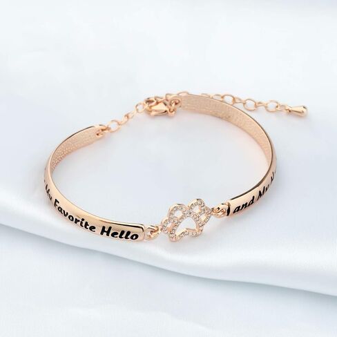 LQRI Pet Sympathy Gift Cat Dos Memorial You Were My Favorite Hello Paw Print Charm Bracelet Pet Remembrance Gift in Saudi Arabia
