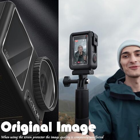 Orzero (3+3+3 واقي زجاجي مقوى متوافق مع كاميرا DJI OSMO Action 3، 3 قطع واقي شاشة أمامي وخلفي، 3 قطع عدسة فيلم 2.5D حواف قوسية مضادة للخدش HD خالية من الفقاعات in Kuwait