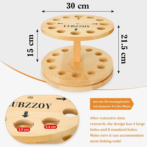 LUBZZOY Fishing Rod Holders for Garage,360 Degree Rotating Vertical Fishing Pole Rack,Vertical Fishing Pole Holders Wooden Round Storage Floor Stand, Fishing Rod Pole Rack Fishing Pole Organizer in Kuwait