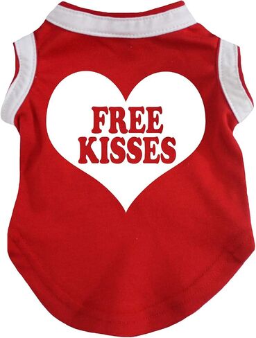 قميص Petitebella 'Free Kisses' Heart Puppy Dog (وردي فاقع، متوسط) in Saudi Arabia