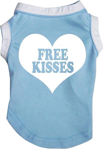 قميص Petitebella 'Free Kisses' Heart Puppy Dog (وردي فاقع، متوسط) in Saudi Arabia