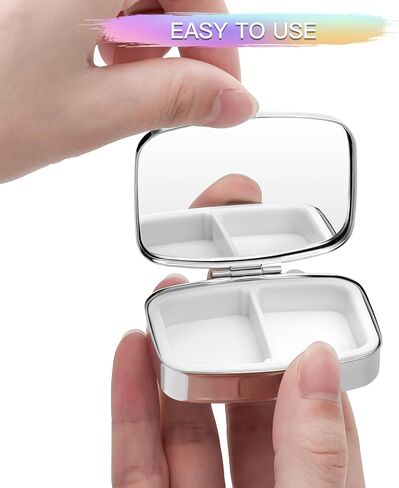 Soleebee Bling Crystal Pill Box, Portable 2 Compartments Daily Pill Organizer, Small Travel Pill Case for Purse or Pocket, Medicine Vitamin Pill Container Organizer (AB) in Saudi Arabia