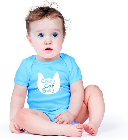 AW Fashions Crazy Cat Baby Baby Bodysuit Funny Cute Adorable Infant Romper Newborn Pet Lovers Clothing in Saudi Arabia