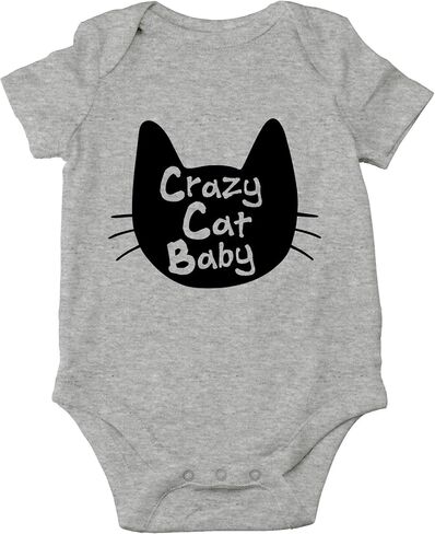 AW Fashions Crazy Cat Baby Baby Bodysuit Funny Cute Adorable Infant Romper Newborn Pet Lovers Clothing in Saudi Arabia
