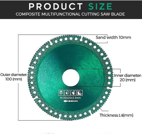 قرص غير قابل للتدمير للمطحنة، شفرة منشار قطع مركبة جديدة متعددة الوظائف، دائرية ماسية رفيعة للغاية، شفرة قطع رفيعة للغاية مقاس 4 بوصة لمطحنة الزوايا (5 قطع) in Kuwait