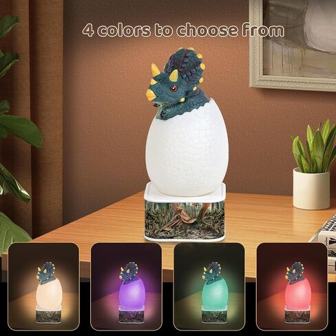 JOMEARCRENG Dinosaur Night Light - 3D Dinosaur Model - USB Rechargeable - Color Changing - Voice Control Switch - Perfect Toy Gift for Children in Saudi Arabia
