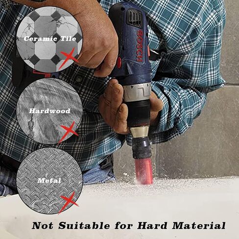 طقم منشار ثقب Antetek 6 قطع 1-1/4 بوصة -2-1/8 بوصة (32-54 مم) مجموعة منشار ثقب مع 4 شفرات منشار، 1 مغزل و1 ​​مفتاح سداسي للخشب والبلاستيك والبلاستيك والخشب الرقائقي والجدران الجافة in Kuwait