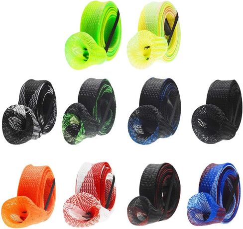 ZZBIQS 10Pcs Rod Sleeve Rod Cover Braided Mesh with Lanyard Rod Protector Pole Gloves Fishing Tools, Flat or Pointed End/Spinning or Casting Rods for Casting Sea Fishing Rod/Spinning Fishing Rod in Saudi Arabia