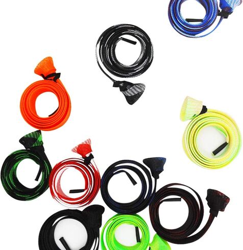 ZZBIQS 10Pcs Rod Sleeve Rod Cover Braided Mesh with Lanyard Rod Protector Pole Gloves Fishing Tools, Flat or Pointed End/Spinning or Casting Rods for Casting Sea Fishing Rod/Spinning Fishing Rod in Saudi Arabia