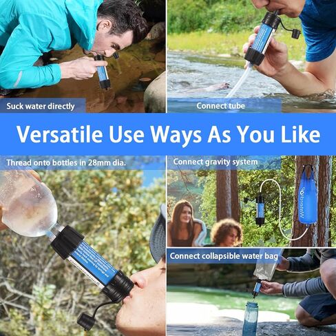 ENCOREFRESH فلتر مياه صغير محمول في حالات الطوارئ نظام تنقية المياه المشي لمسافات طويلة التخييم القش بقاء والعتاد بقاء منقي المياه عدة in Kuwait