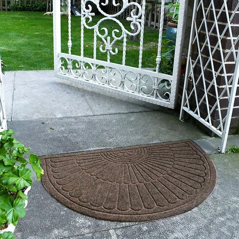 Morning View Half Circle Door Mat Entrance Doormat Half Round Door Mat Outdoor Half Moon Rug Indoor Half Circle Rug Front Door Mats Entryway Rug Indoor Rubber Welcome Mat Low Profile Set of 2(Gray) in Saudi Arabia