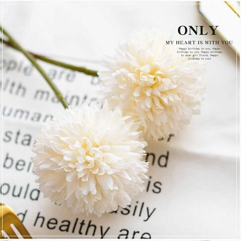 SHINE-CO LIGHTING Artificial Chrysanthemum Ball Flowers Bouquet 10pcs, Light Pink, 10 Count in Saudi Arabia
