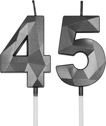 45th & 54th Birthday Candles for Cake, Gold Number 45 54 3D Diamond Shaped Candle Birthday Decorations Party Supplies for Women or Men in Saudi Arabia