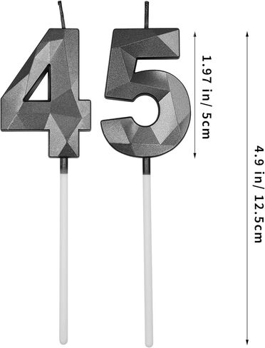 45th & 54th Birthday Candles for Cake, Gold Number 45 54 3D Diamond Shaped Candle Birthday Decorations Party Supplies for Women or Men in Saudi Arabia