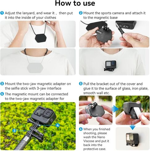 TELESIN Magnetic Chest Mount with Neck Strap for GoPro and iPhone in Saudi Arabia