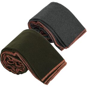 Peryiter 2 Pcs Military Camping Blanket 64" x 88" Warm Wool Blanket Thick Thermal Washable Emergency Blanket for Outdoors Sporting Events Survival Kits Everyday Use, 2 Colors in Kuwait
