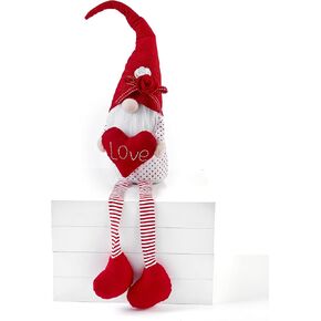 Giftcraft 853361 ديكور جنوم عيد الحب مع قطيفة على شكل قلب عاطفي، ارتفاع 16.9 بوصة، بوليستر وصوف in Kuwait