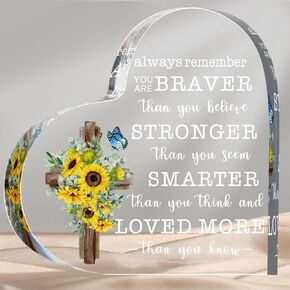 Always Remember You Are Braver Than You Think Inspirational Gift for Women Cheer up Gifts for Home Office Decor Positive Wall Plaque for Friend Mom Sister (Mixed Color, Fresh Style) in Saudi Arabia