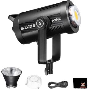 Godox SL150IIIBi 160W LED Continuous Output Lighting, 2800K-6500K Dual Color Temperature, 0%-100% Brightness Adjustment, App Control, Bowens Mount, Suitable for Studio, Still Life, Video Shooting in Kuwait