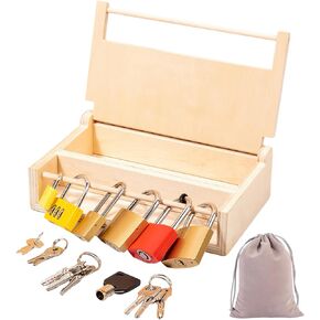 Montessori Lock and Key Toy Set for Toddlers, Educational Locks and Keys Toy, Montessori Materials Homeschool Preschool Educationl Toys for 3+ Year Old Kids