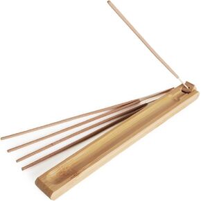 حامل بخور من الخيزران الطبيعي من شريحة من الخير للعلاج العطري والتأمل - تصميم مستدام ومتعدد الاستخدامات لعصي البخور بحجم 1 مم - مصنوع بشكل جميل للمنزل والمكتب in Kuwait