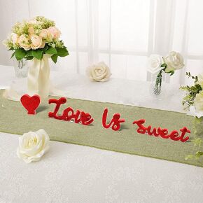 Love is Sweet Table Decor,Valentine's Day decoration, Wooden Love is Sweet Sign, Free Standing Love Wooden Signs, Wooden Letter Love Table Tops for Wedding Shelf，Valentine's Day