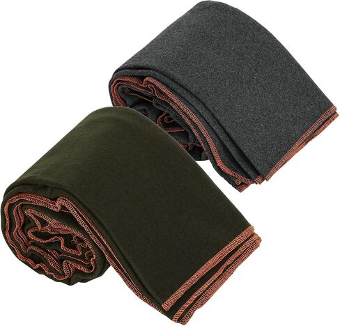 Peryiter 2 Pcs Military Camping Blanket 64" x 88" Warm Wool Blanket Thick Thermal Washable Emergency Blanket for Outdoors Sporting Events Survival Kits Everyday Use, 2 Colors in Kuwait