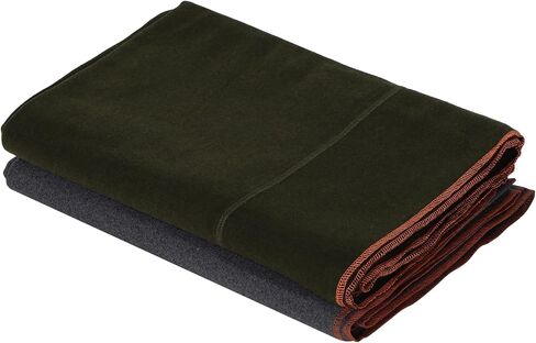 Peryiter 2 Pcs Military Camping Blanket 64" x 88" Warm Wool Blanket Thick Thermal Washable Emergency Blanket for Outdoors Sporting Events Survival Kits Everyday Use, 2 Colors in Kuwait