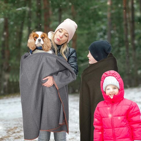 Peryiter 2 Pcs Military Camping Blanket 64" x 88" Warm Wool Blanket Thick Thermal Washable Emergency Blanket for Outdoors Sporting Events Survival Kits Everyday Use, 2 Colors in Kuwait