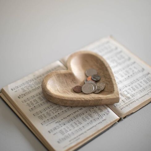 طبق زينة على شكل قلب بندق من فورسايد هوم اند جاردن، طبيعي in Kuwait