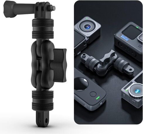 SUREWO Dual Rotating Extension Arm Mount Compatible with GoPro Hero 12 11 10 9 8 7 6 5 Black,DJI Osmo Action 2,AKASO,Campark and More (Black) in Saudi Arabia