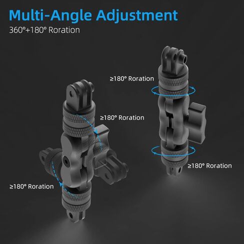 SUREWO Dual Rotating Extension Arm Mount Compatible with GoPro Hero 12 11 10 9 8 7 6 5 Black,DJI Osmo Action 2,AKASO,Campark and More (Black) in Saudi Arabia